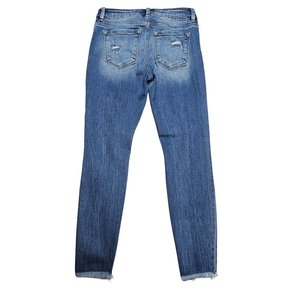 KanCan Signature Womens Distressed Mid Rise Ankle Skinny Jeans Blue 27 - Picture 3 of 8